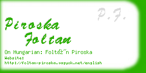 piroska foltan business card